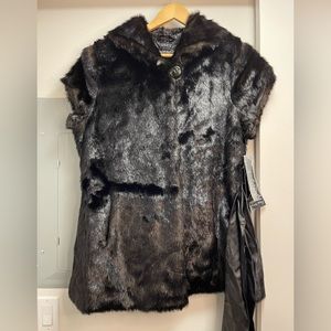Faux Fur Vest With Belt